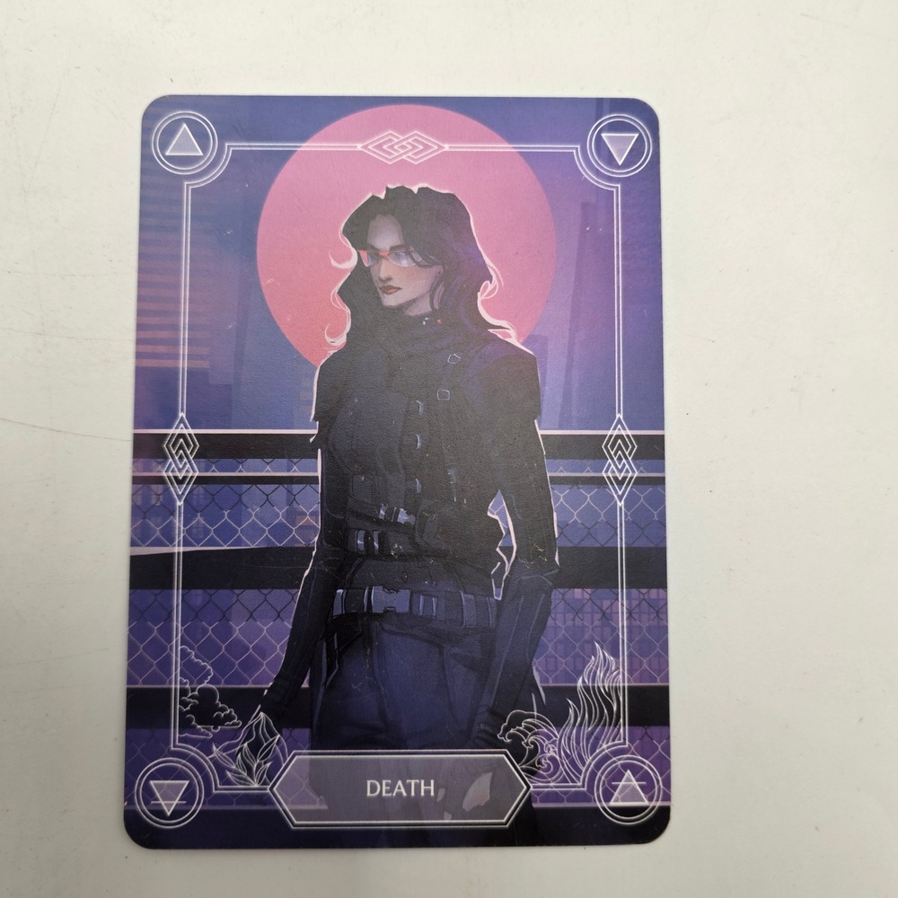 FairyLoot Tarot Card Death Cyberpunk Tactical Sci-Fi Synthwave Indie Oracle Art